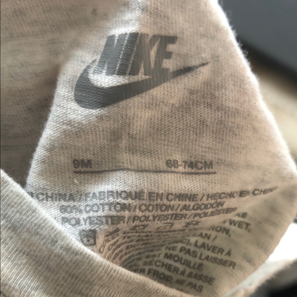 Nike Men’s Cream Crewneck Sweatshirt with Black Logo